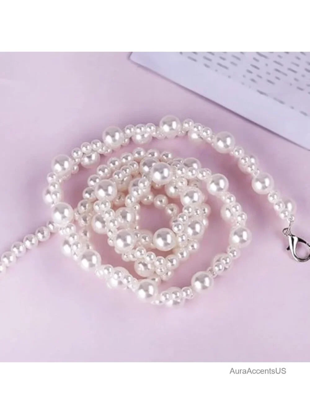 Faux Pearl Adjustable Waist Belt Chain Double Layer Body Chain